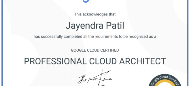 Google Cloud - Professional Cloud Architect certificate
