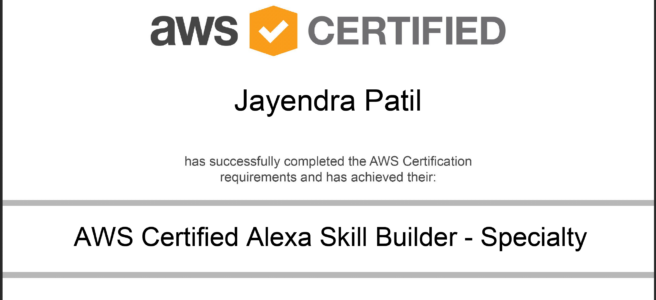 AWS Certified Alexa Skill Builder - Specialty Certificate