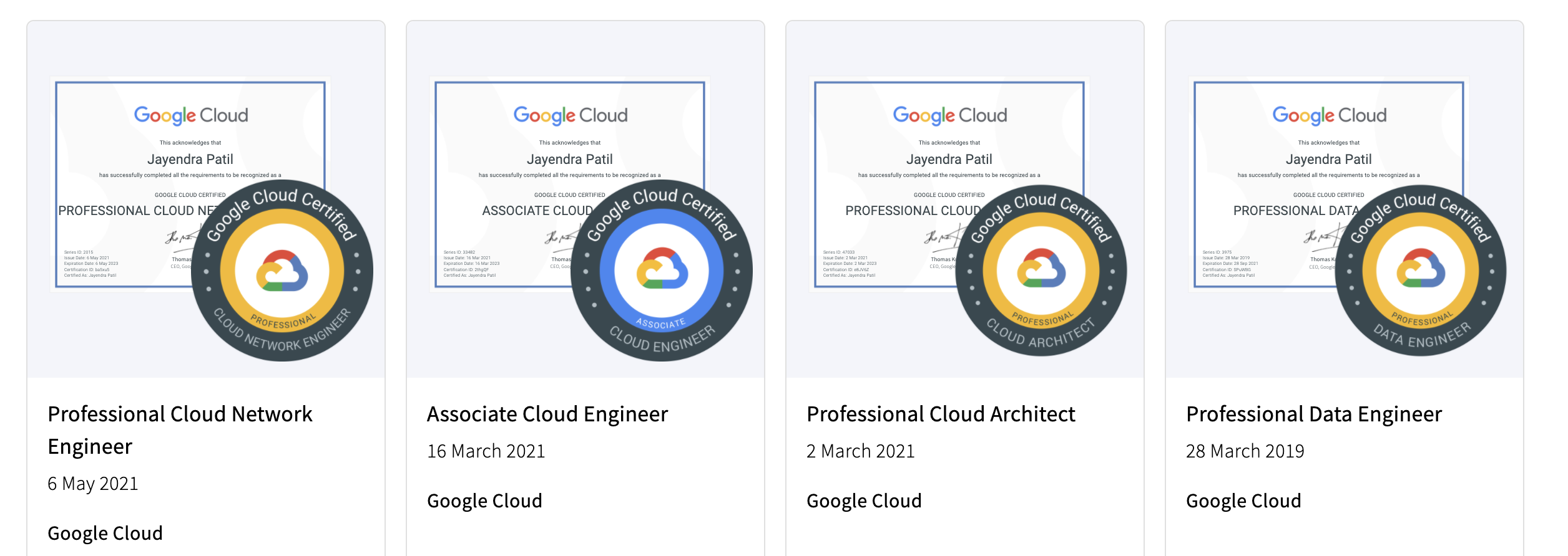 GCP Certifications