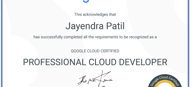 Google Cloud Profressional Cloud Developer Certificate