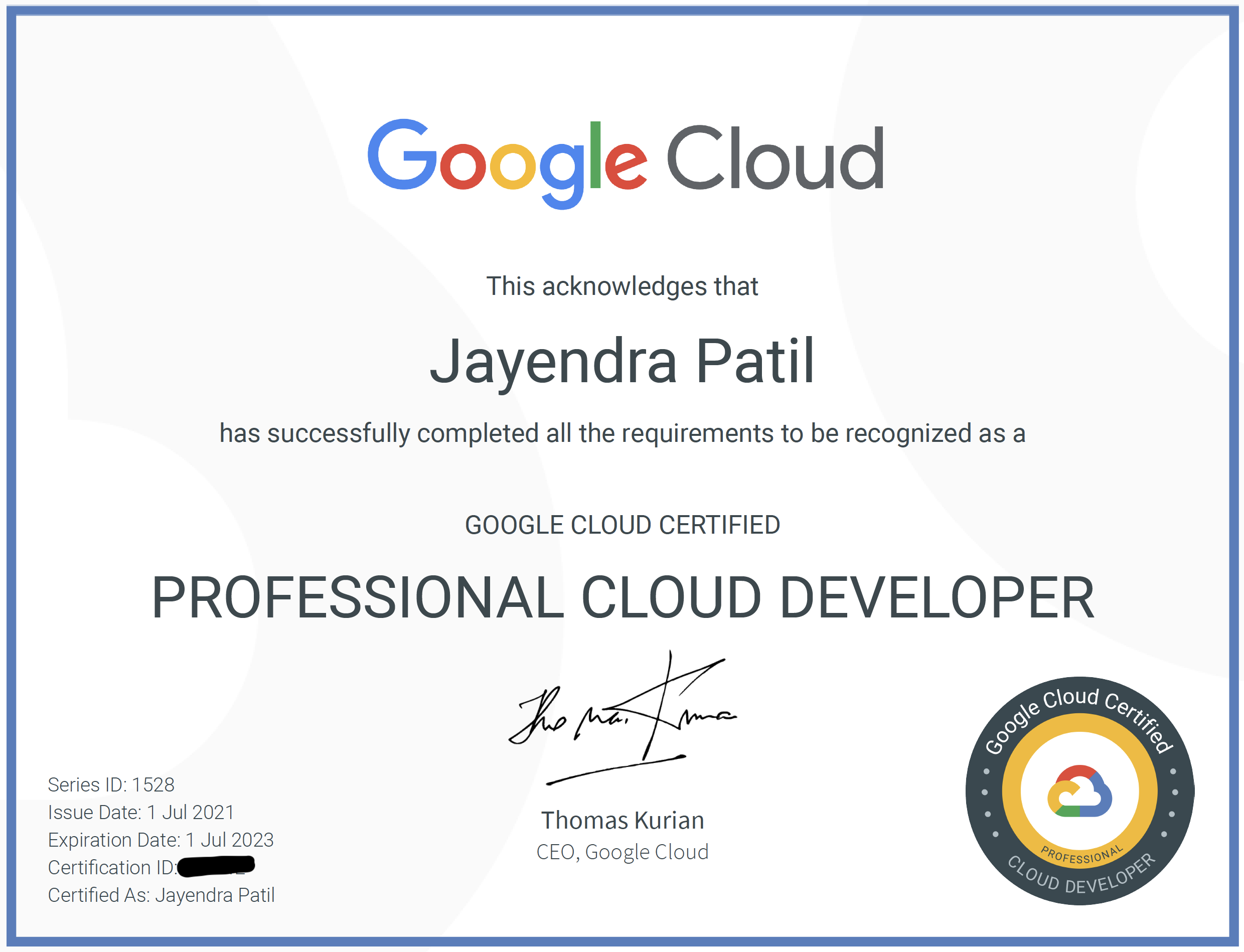 Google Cloud - Professional Cloud Developer Certification learning path