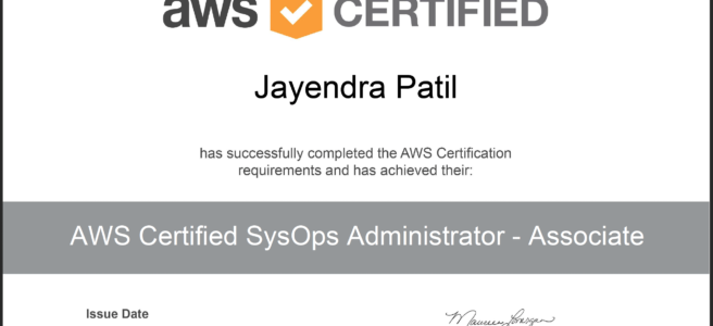 AWS SysOps Administor - Associate SOA-C02 Certification