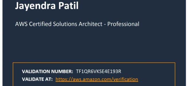 AWS Certified Solutions Architect - Professional certificate