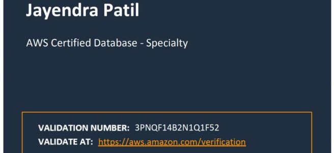 AWS Database - Specialty Certificate