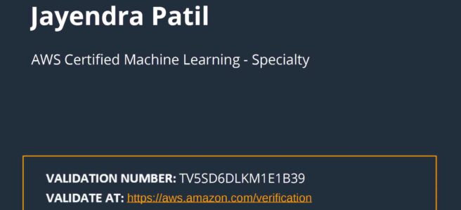 AWS Machine Learning - Specialty Certification