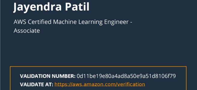 AWS Certified Machine Learning Engineer - Associate (MLA-C01) Certificate